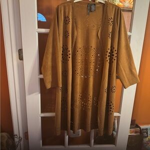 Brown Open-Front Women's Sweater